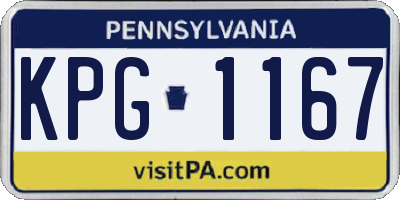 PA license plate KPG1167