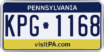 PA license plate KPG1168