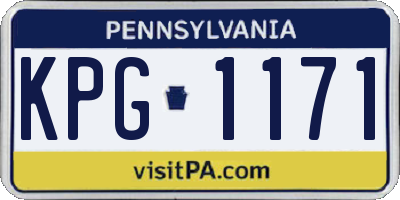 PA license plate KPG1171