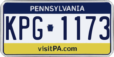 PA license plate KPG1173
