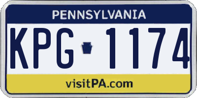 PA license plate KPG1174
