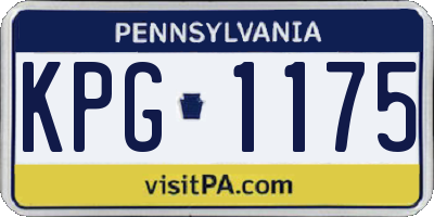 PA license plate KPG1175