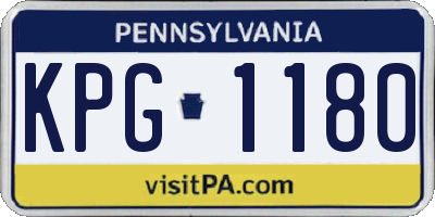 PA license plate KPG1180