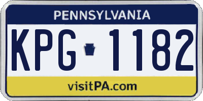 PA license plate KPG1182
