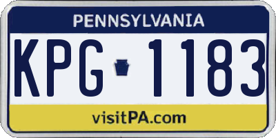 PA license plate KPG1183