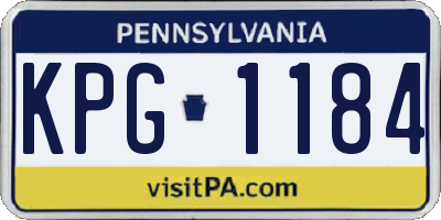 PA license plate KPG1184