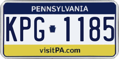 PA license plate KPG1185