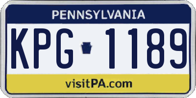 PA license plate KPG1189