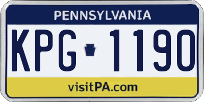 PA license plate KPG1190