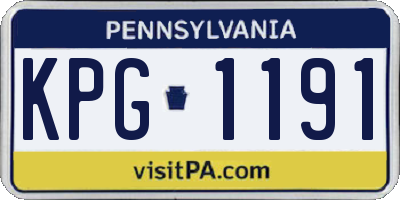 PA license plate KPG1191