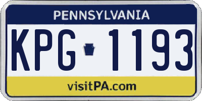 PA license plate KPG1193