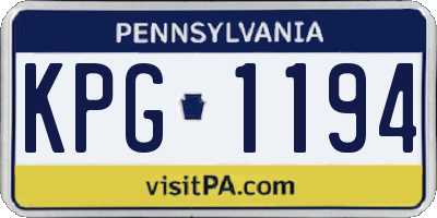 PA license plate KPG1194
