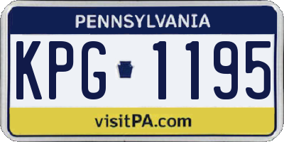 PA license plate KPG1195