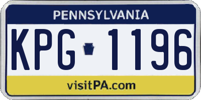 PA license plate KPG1196