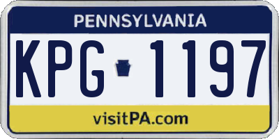 PA license plate KPG1197