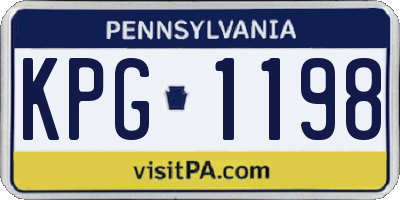 PA license plate KPG1198