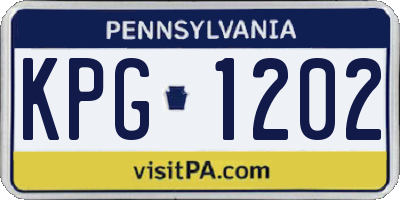 PA license plate KPG1202