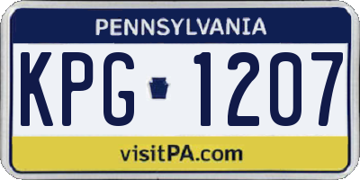 PA license plate KPG1207