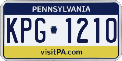 PA license plate KPG1210