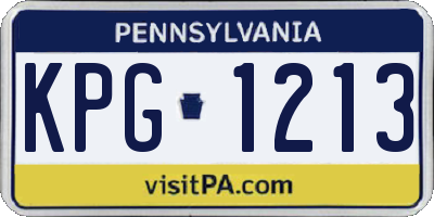 PA license plate KPG1213