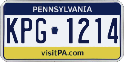 PA license plate KPG1214