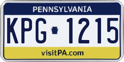 PA license plate KPG1215