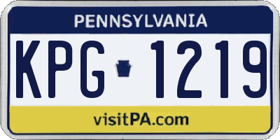 PA license plate KPG1219