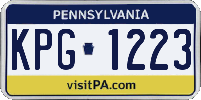 PA license plate KPG1223