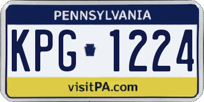PA license plate KPG1224