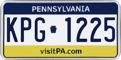 PA license plate KPG1225