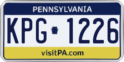 PA license plate KPG1226