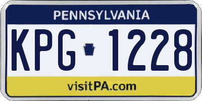 PA license plate KPG1228