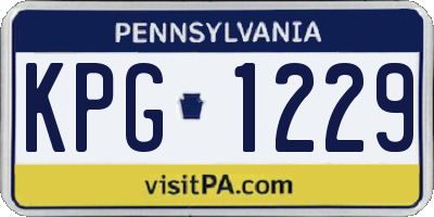 PA license plate KPG1229