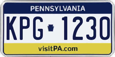 PA license plate KPG1230