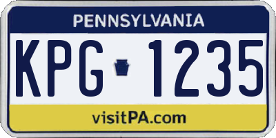 PA license plate KPG1235