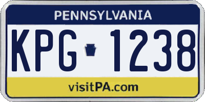 PA license plate KPG1238