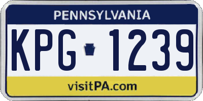 PA license plate KPG1239