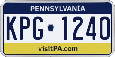PA license plate KPG1240