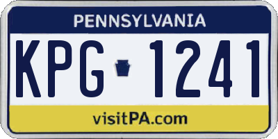 PA license plate KPG1241