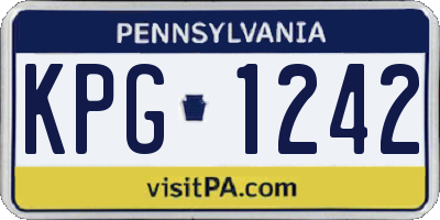 PA license plate KPG1242