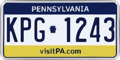 PA license plate KPG1243