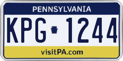 PA license plate KPG1244