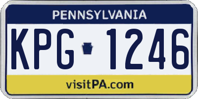 PA license plate KPG1246