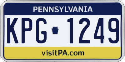 PA license plate KPG1249