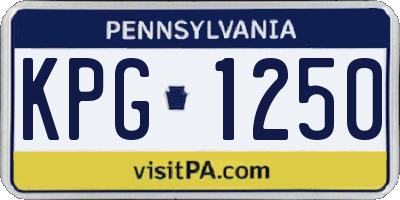 PA license plate KPG1250