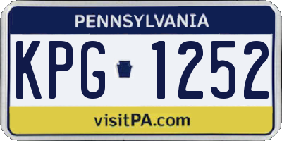 PA license plate KPG1252