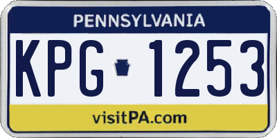 PA license plate KPG1253