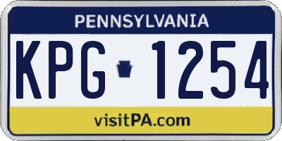 PA license plate KPG1254