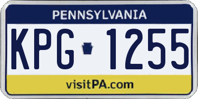 PA license plate KPG1255