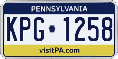PA license plate KPG1258